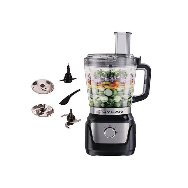 Multiprocessador Qylar QY-1316 4 Em 1 1000W 110V 2L - Preto/Inox