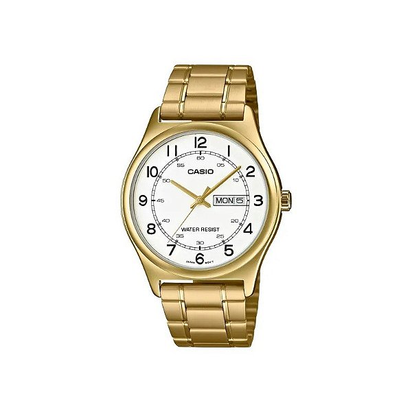 Relógio Casio MTP-V006G-7BUDF Analógico Masculino - Branco/Dourado
