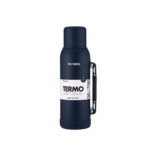 Garrafa Térmica Premium Terrano - 1L - com Bico e Alça Móvel - Azul