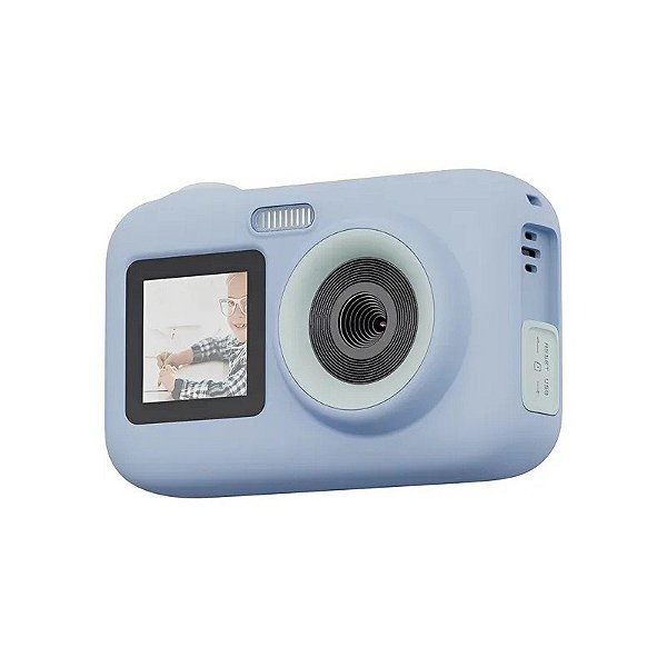 Câmera Infantil Sjcam Funcam+ 1080P HD Tela Dupla - Azul Celeste