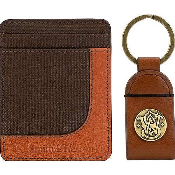 Porta-cartões e chaveiro Smith&Wesson 49673 Masculino - Marrom