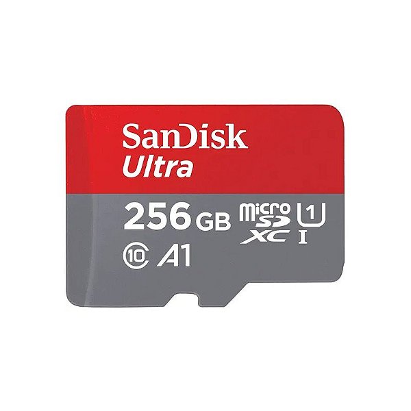 Cartão de Memória Micro SD Sandisk Ultra 150 MB/s C10 U1 256 GB com Adaptador (SDSQUAC-256G-GN6MA)
