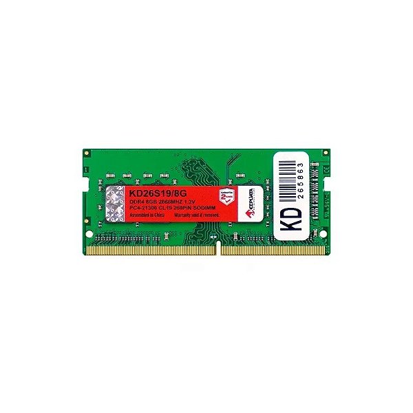 Memória para Notebook Keepdata, DDR4 8GB (1X8GB), 2666MHZ, So-DIMM, KD26S19/8G, Verde