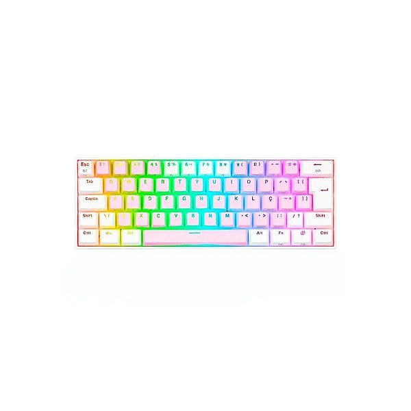 Teclado Gamer Redragon Draconic Pro K530-RGB-Pro RGB Sem Fio - Rosa