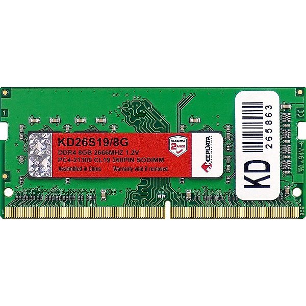 Memória para Notebook 8GB Keepdata DDR4 2666MHz KD26S19/8G