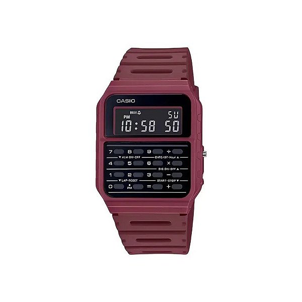 Relógio Casio Data Bank CA-53WF-1BDF Digital Unissex Vermelho