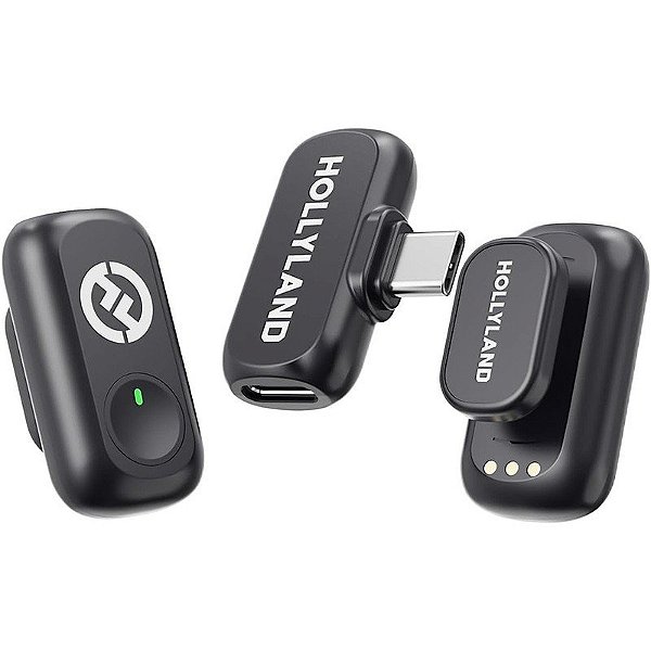 Microfone sem fio Hollyland Lark A1 Mini Duo USB-C - Cinza Espacial