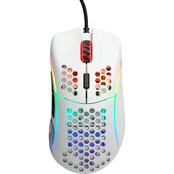 Mouse Gamer Glorious MODEL D RGB - Branco Brilhante (Com fio) (caixa feia)
