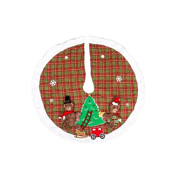 Saia para Árvore de Natal com Design de Trem, Ursos e Árvore Decorada 1,20M
