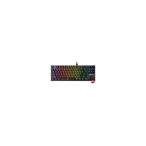 Teclado Gamer Mecânico Redragon K660-RGB Dharma TKL USB / RGB / Vermelho / Inglês - Preto