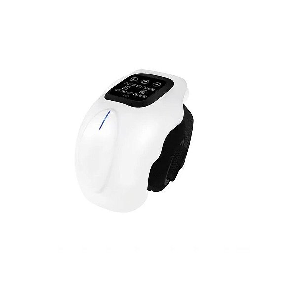 Massageador de Joelho More Fitness MF-09 - Tela LED - Recarregável - Branco