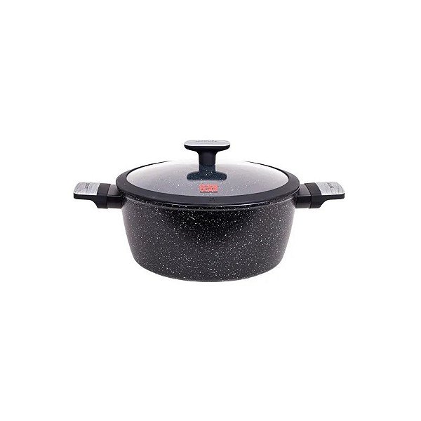 Panela Profunda Giratória Ucc Life de 28 cm Em Granito Preto.