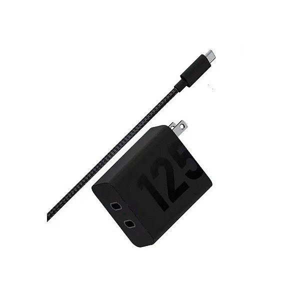 Carregador de Parede Motorola PG38C06718 125W Turbopower Duo USB-C + Cabo USB-C - Preto