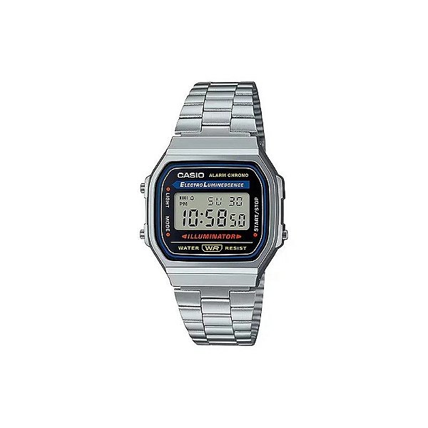 Relógio Casio Vintage A168WA-1WDF Digital Unissex Prata