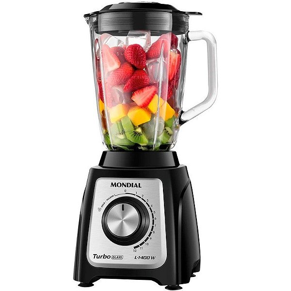 Liquidificador Mondial Turbo Glass L-1400-GI 1400W de 12 Velocidades 220V/50-60Hz - Preto
