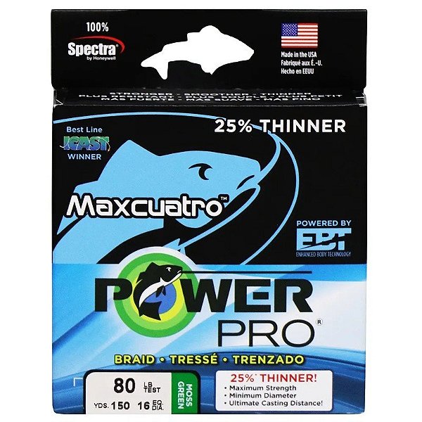 Linha Multifilamento Power Pro Maxcuatro 80lb 37kg 0,41mm 135m