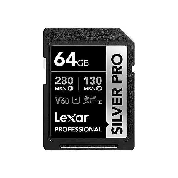 Cartão de Memória SD Lexar Professional Silver Pro 280 MB/s-130 MB/s C10 64GB (LSDSIPR064G-BNNNG)