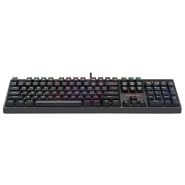 Teclado Gamer Redragon K582 RGB Surara USB Preto (Inglês - com Cabo) Switch Red