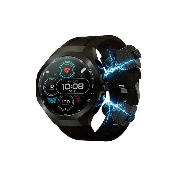Relógio inteligente G-Tide R9 Edge - Bluetooth - À Prova D'Água - com Pulseiras Extra - Cinza