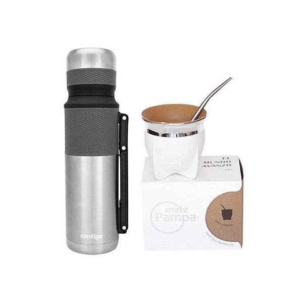 Kit Térmico Contigo - 1.1L Aço Inoxidável + Cuia + Bombilla