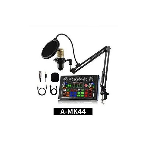 Microfone Satellite A-MK44 + Mesa de Som + Suporte