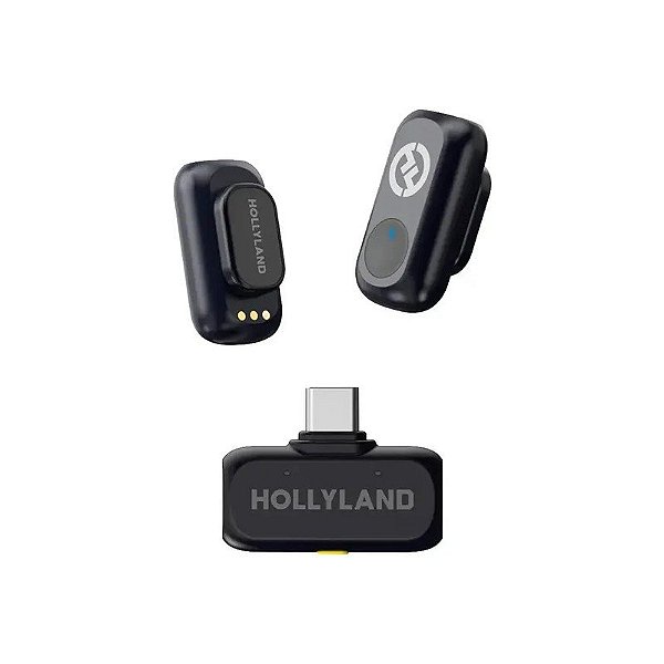 Microfone Sem Fio Hollyland Lark A1 Mini Duo - USB-C - Recarregável - Preto