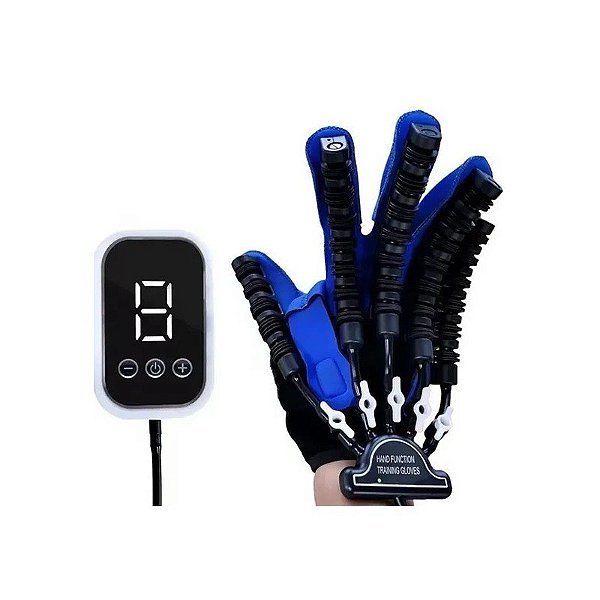 Luva Terapêutica More Fitness MF-15 Lado Direito - Preto/Azul