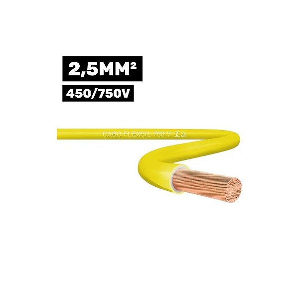 Cabo Flexsil 450/750V 1x2,5mm 100m Amarelo
