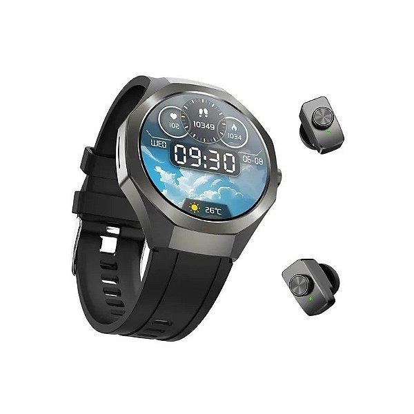Relógio G-Tide R9 Edge - Cinza + Fone de Ouvido
