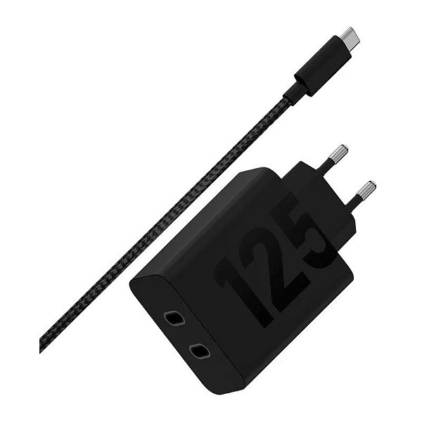Carregador de Parede Motorola USB-C/USB-C Turbo Power 125W Duo MCD-1259 - Preto