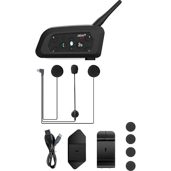 Intercomunicador para Moto Ejeas V6 Pro+ 6-Pilotos