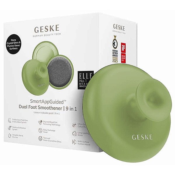 Pómez Pedicure GESKE Alisador de Pés Duplo 9 em 1 - Verde