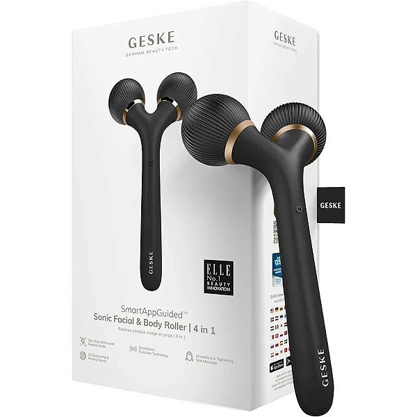 Rolo Facial e Corporal Sônico GESKE 4 em 1 - Cinza