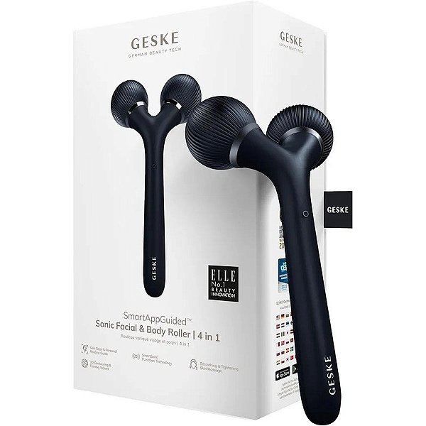 Rolo Corporal Facial Sônico GESKE 4 em 1 - Preto