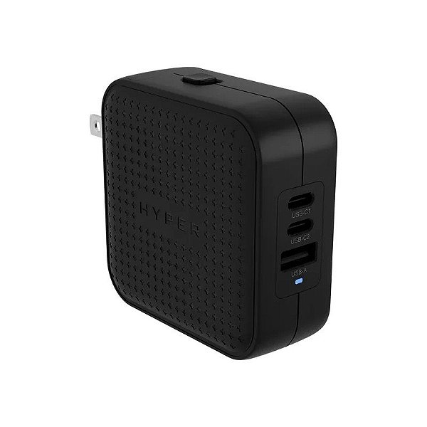 Carregador de Parede Hyperjuice HJ1003BKWWGL 70 W Gan USB-C + USB-A 3 Portas - Preto