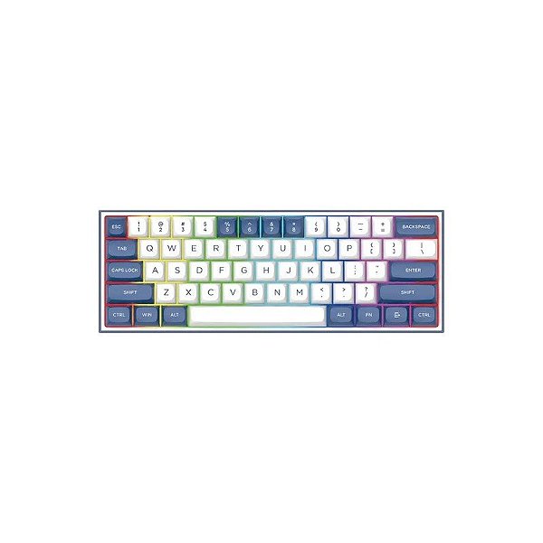 Teclado Gamer Redragon Alcor K717 Pro QMK RGB Layout 60% Sem Fio - Branco e Azul