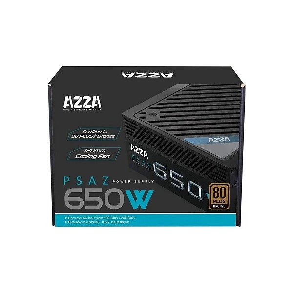 Fonte 650W Azza PSAZ-650 80 Plus Bronze
