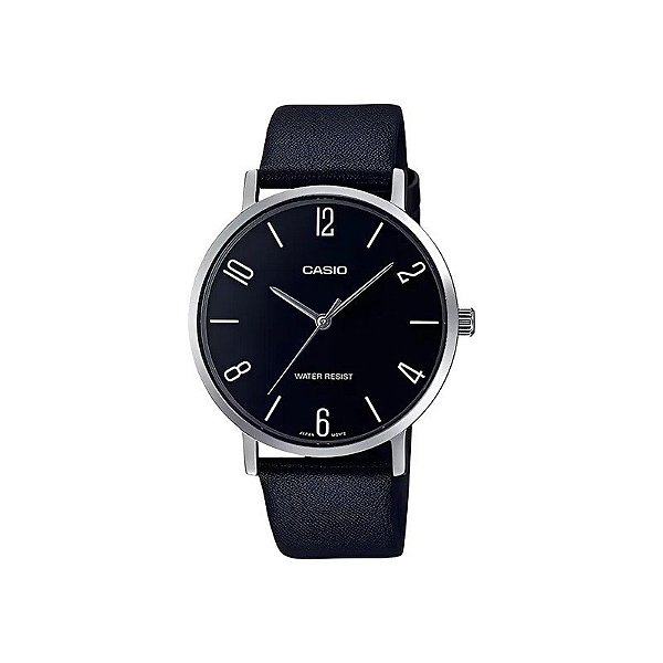 Relógio Casio MTP-VT01L-1B2UDF Analógico Masculino - Preto/Prata