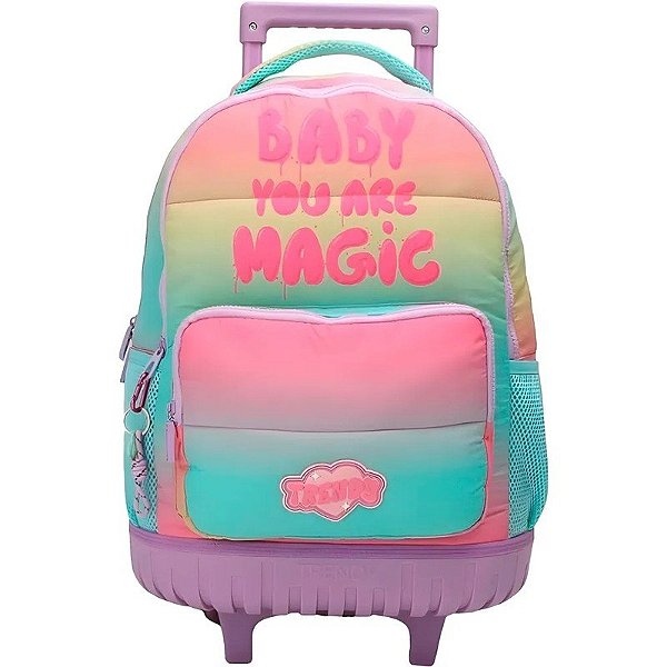 Mochila com Rodas Trendy 28036 - Rosa/Lilás