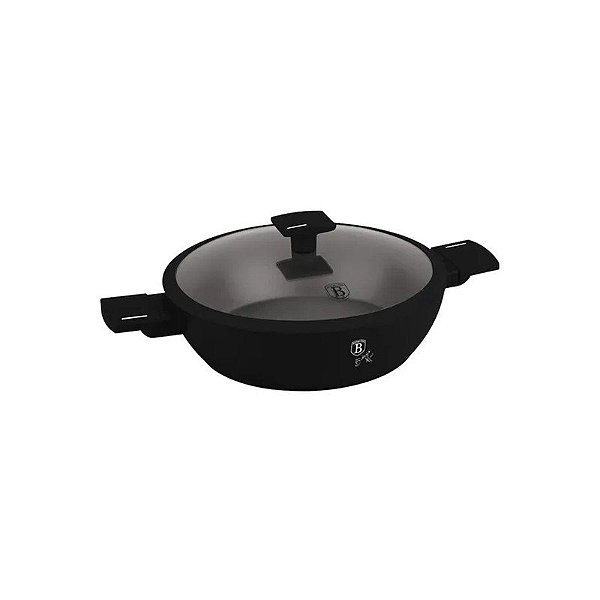 Caçarola Berlinger Haus Antiaderente com Tampa Preta 28 CM