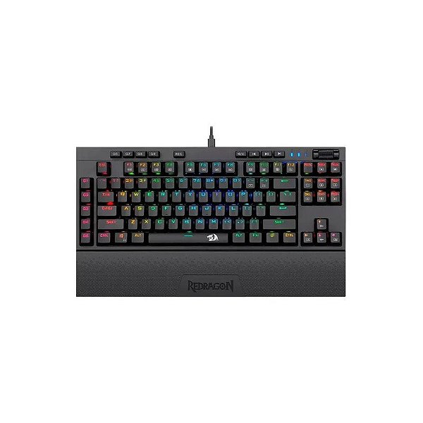 Teclado Gamer Redragon K588RGB Broadsword com Fio Preto