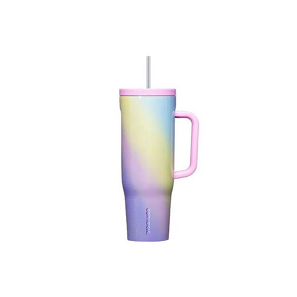 Garrafa Térmica Corkcicle Cruiser - 1200ml - com Canudo - Arco-Íris Unicórnio