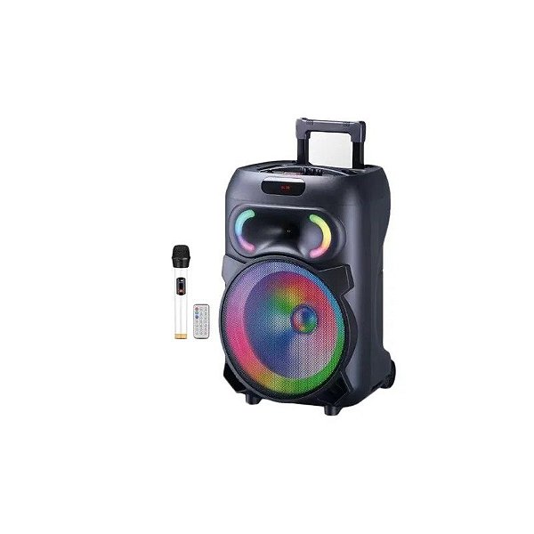 Caixa de Som Portátil YE-1217 - 30 cm - Microfone com Fio