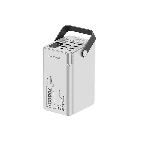 Carregador Portátil Konfulon A66Q 70000MAH PD 30W Branco Power Bank