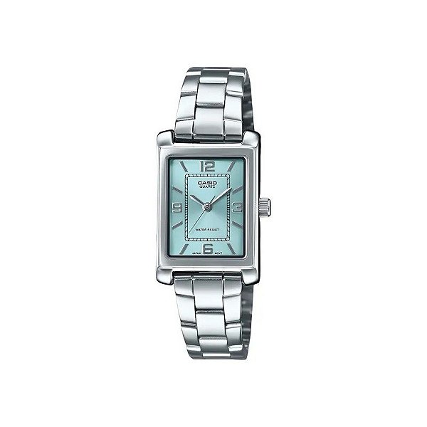 Relógio Casio LTP-1234DD-2ADF Analógico Feminino - Prata/Azul Claro