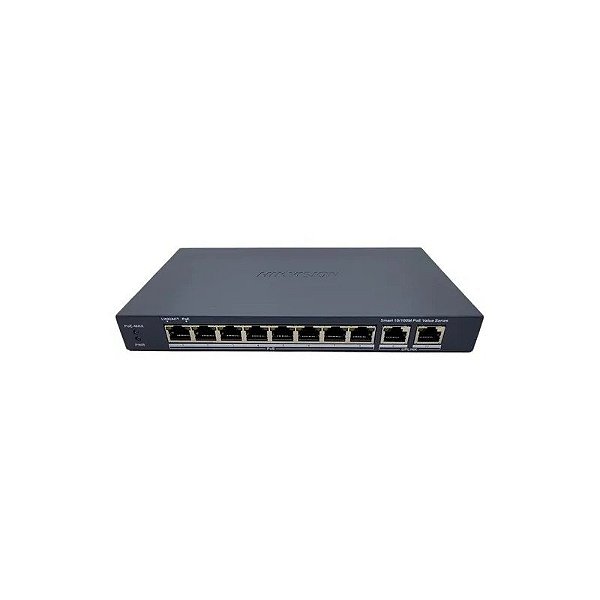 Hub de Switch Hikvision 08P 10/100MBPS 2GE PoE DS-3E1310P-Ei/M