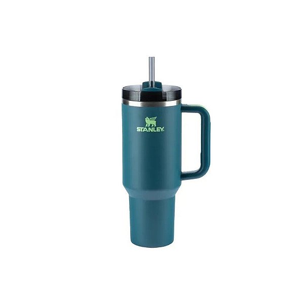Copo Térmico Stanley The Flowstate Quencher H2.0 Tumbler 10-10825-501 - 1.18L - com Canudo - Azul Costeiro
