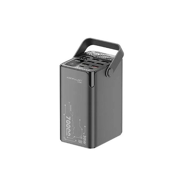 Carregador Portátil Konfulon A66Q 70000mAh PD 30W BLK Power Bank Preto