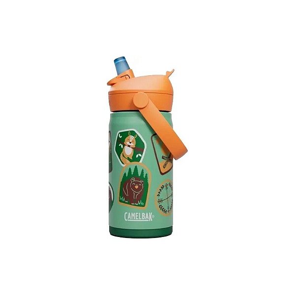 Garrafa Térmica Camelbak Thrive Flip Straw Kids 350ml - Distintivos de Acampamento
