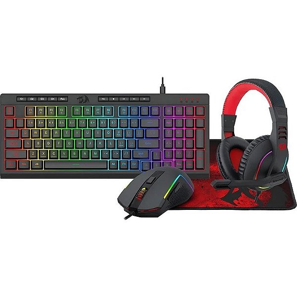 Kit Gamer Redragon Essentials S148 4 em 1 Preto
